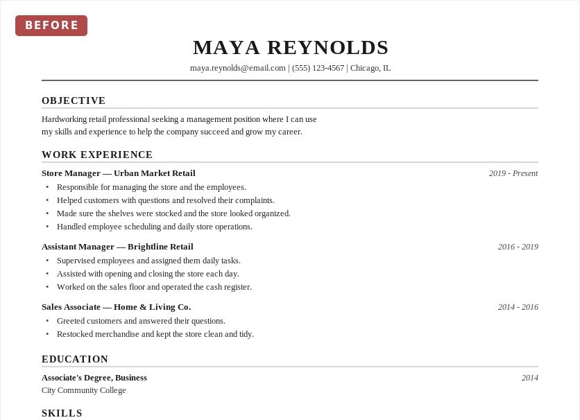 Resume being scanned