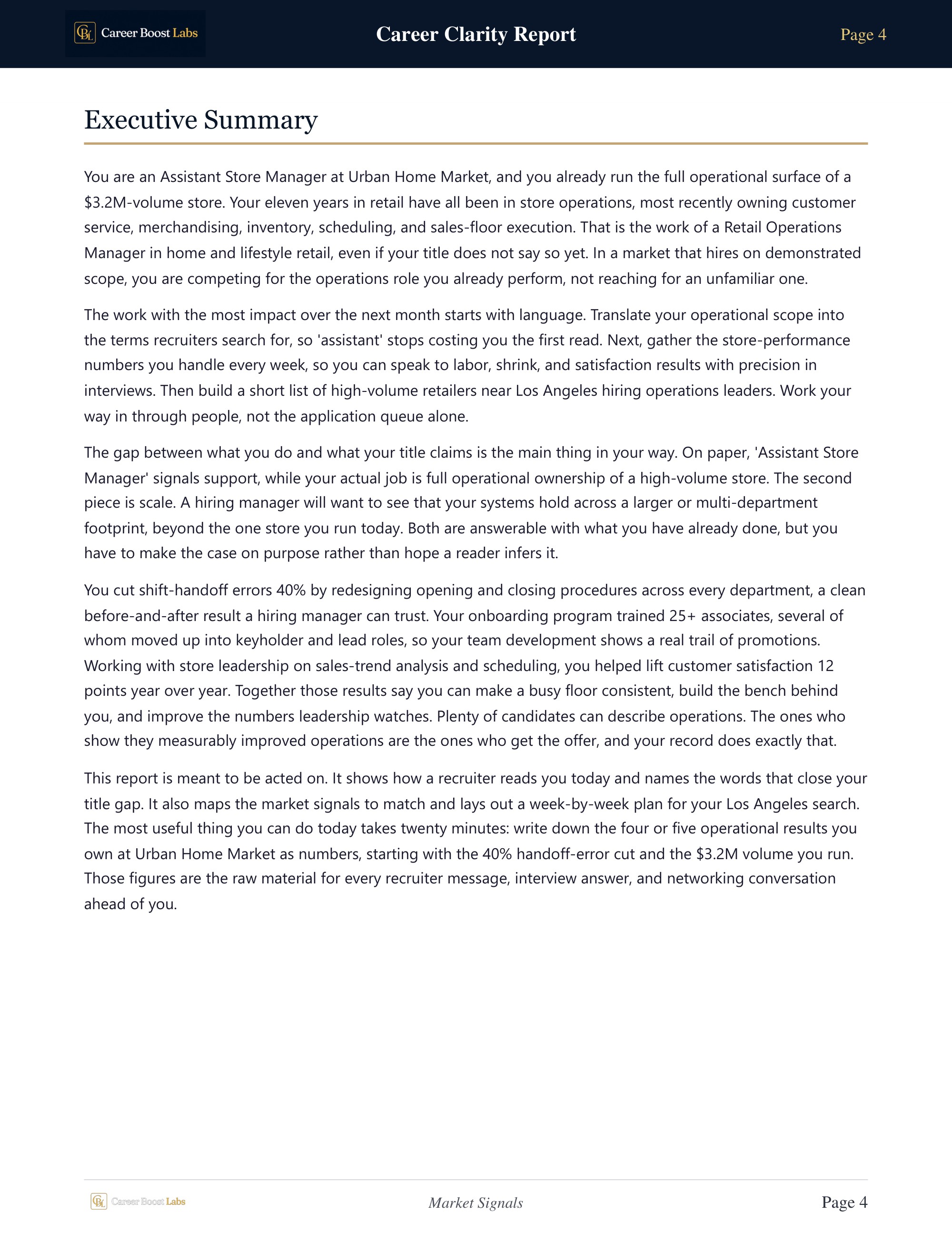 Career Clarity Report